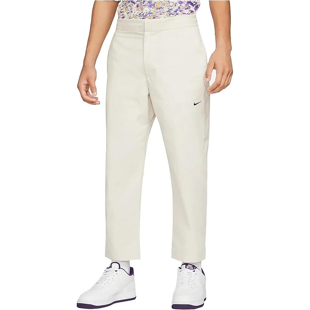 Nike Sportwear Woven Cropped Pants Standard Fit Sneaker Length Size 34 EUC Sail